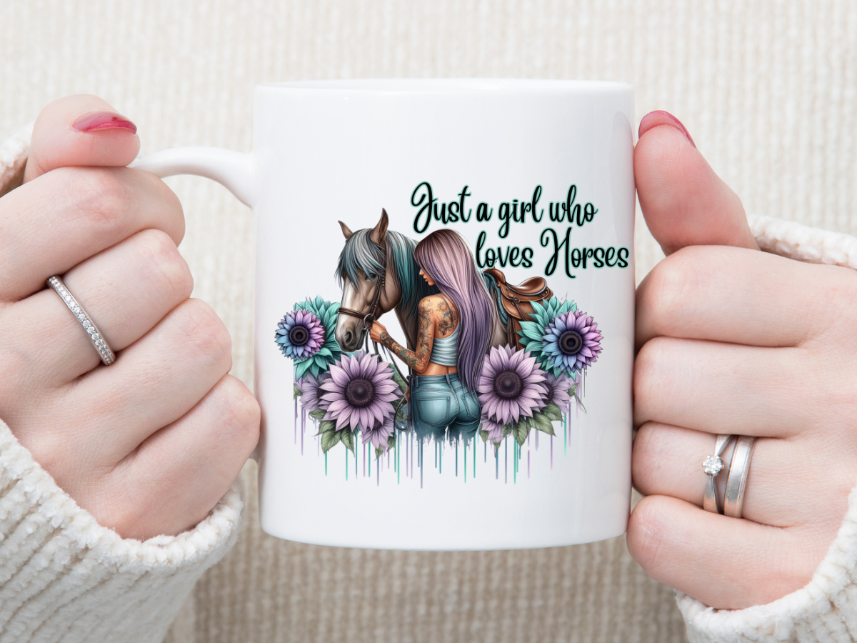 Just A Girl Who Loves Horses 11 oz Mug 2Face Graphics