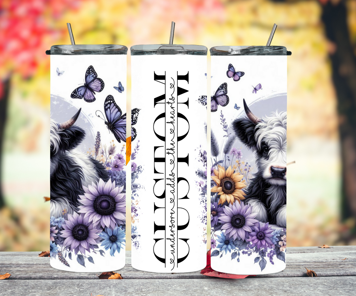 Purple highland cow 2Face Graphics
