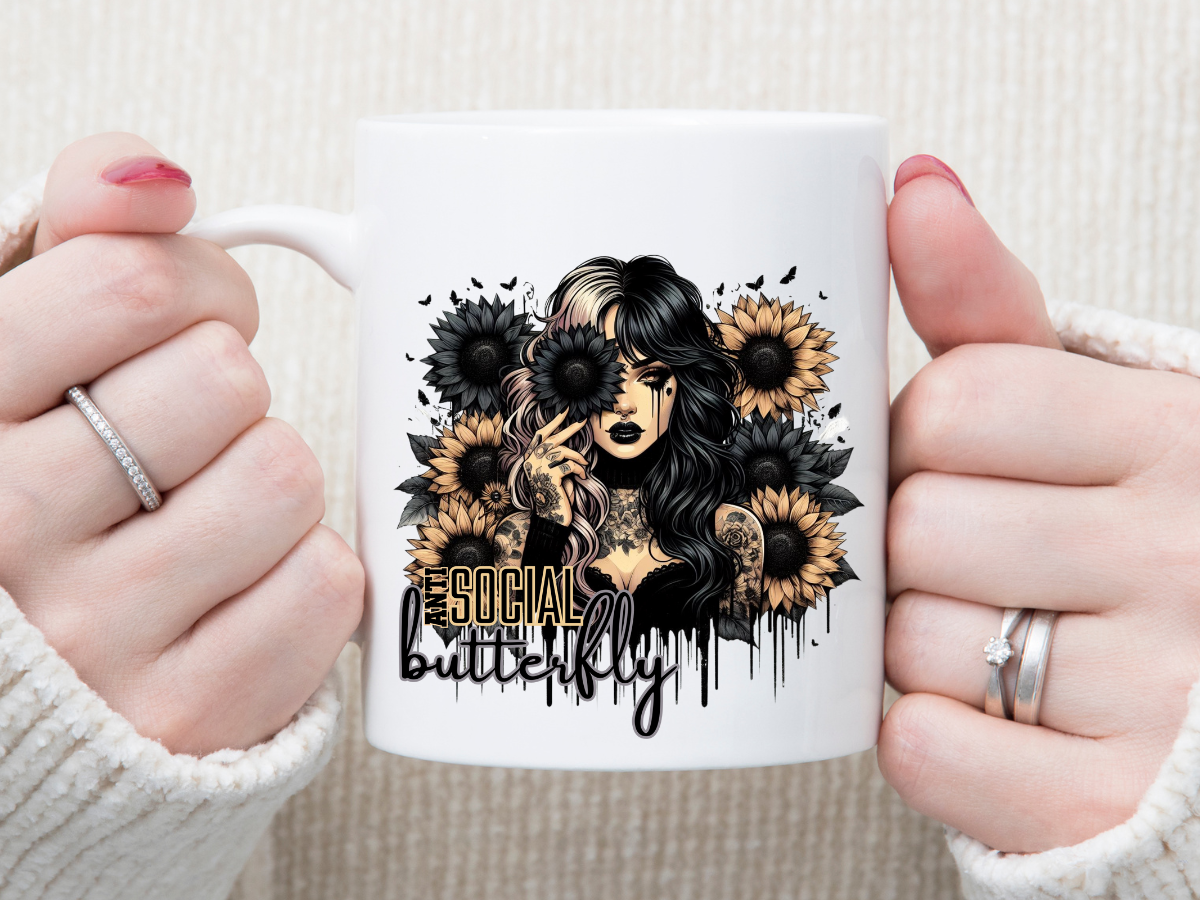 Anti-Social Butterfly 11 oz Mug 2Face Graphics