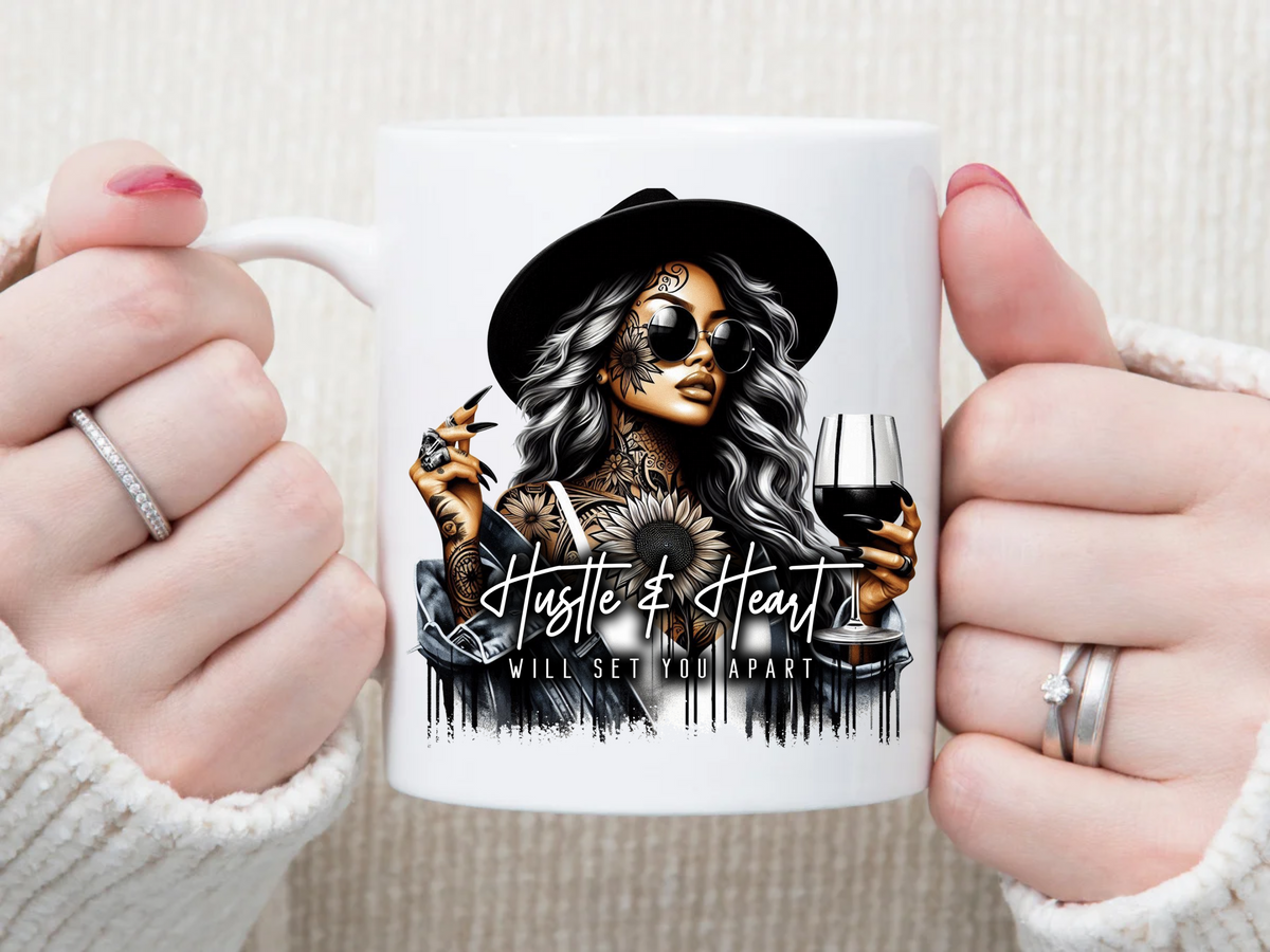 Hustle & Heart 11 oz Mug 2Face Graphics