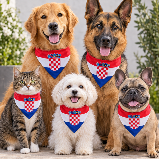 Croatian Flag Dog Bandanas | Ribbon Pawz (Copy) 2Face Graphics