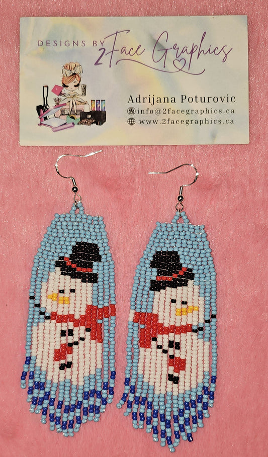 925 Silver Snowman Blue 2Face Graphics