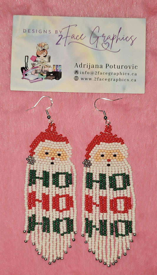 925 Silver Santa Earrings 2Face Graphics