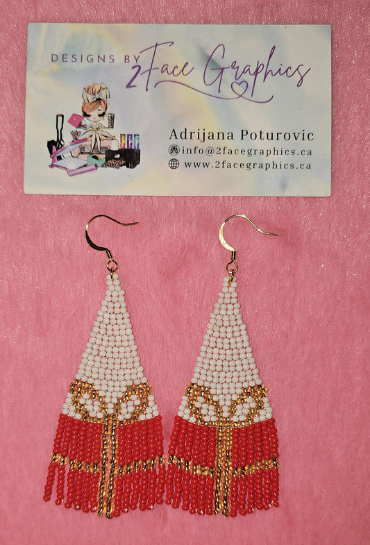 24K Gold Christmas Present Earrings 2Face Graphics