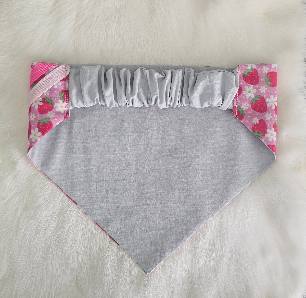 🍓 Strawberry Theme Ribbon Paws™ Dog Bandana 🐾 2Face Graphics