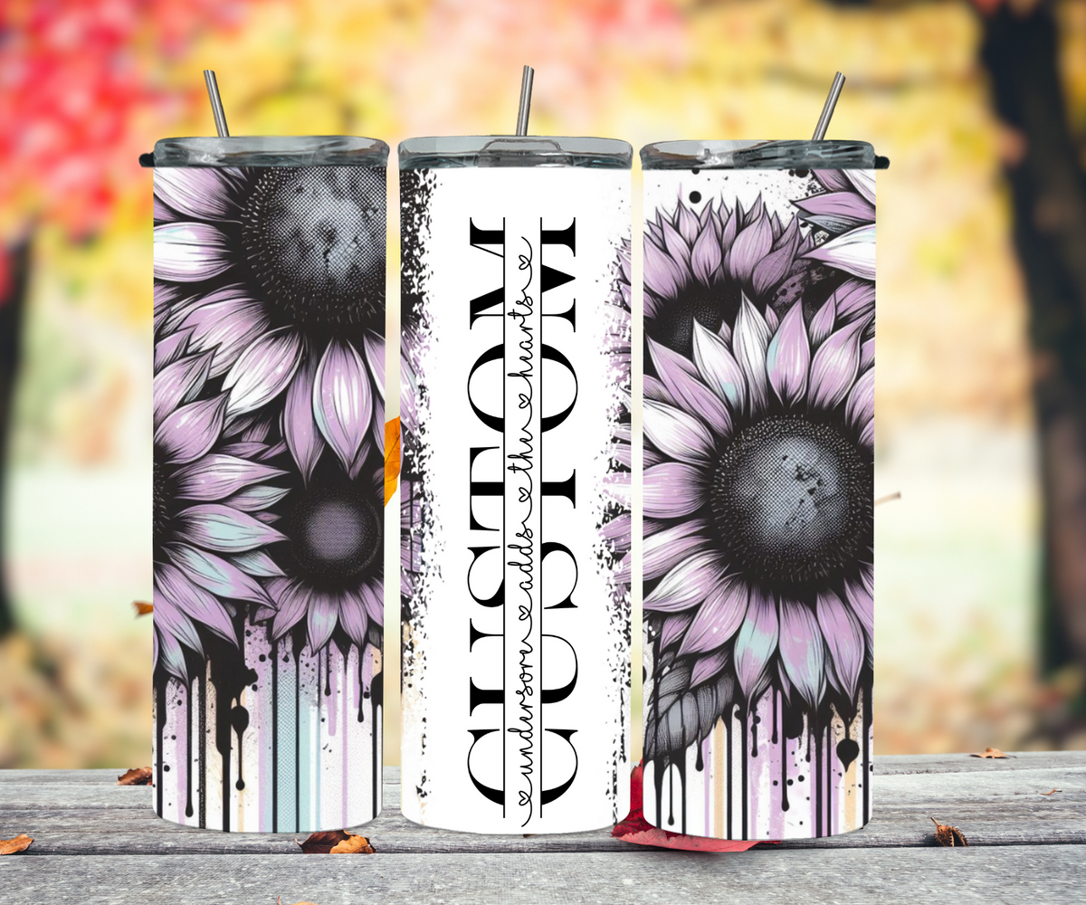 BW with large pink sunflower 2Face Graphics