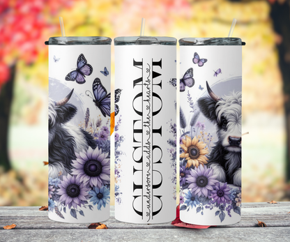 Purple highland cow 2Face Graphics