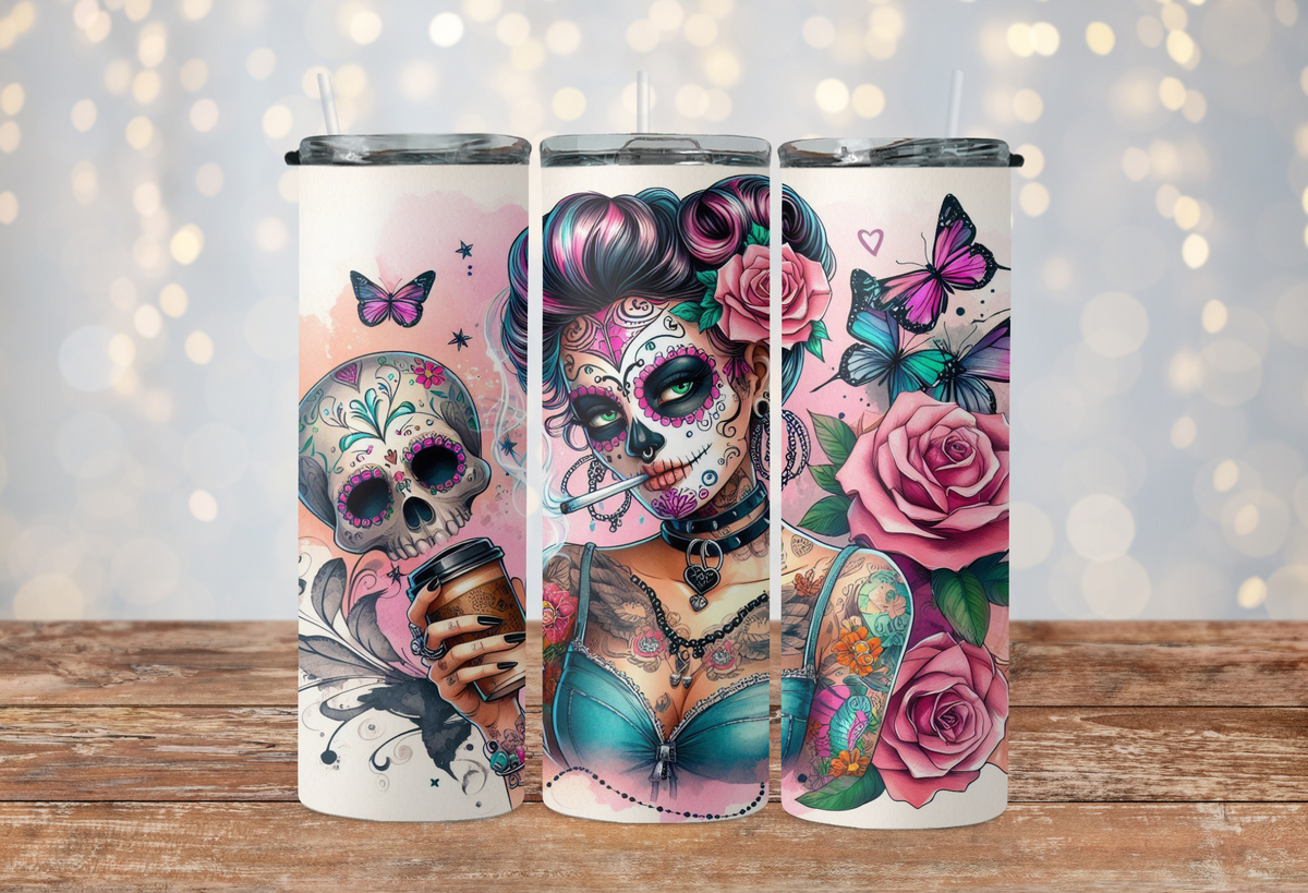 sugar candy girl with skulls 2Face Graphics