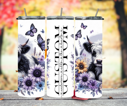 Purple highland cow 2Face Graphics