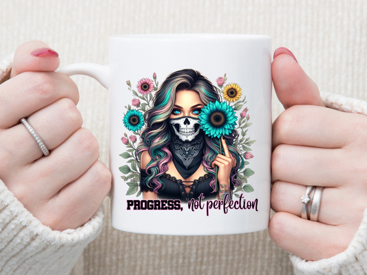 Progress Not Perfection 11 oz Mug 2Face Graphics