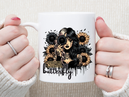 Anti-Social Butterfly 11 oz Mug 2Face Graphics