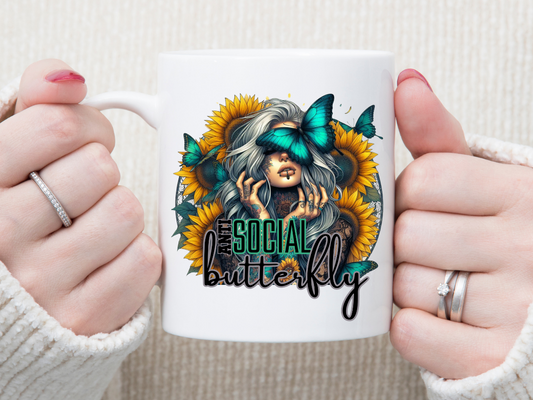 Anti Social Butterfly 11 oz Mug 2Face Graphics