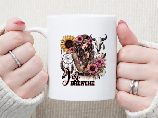 Just Breathe 11 oz Mug 2Face Graphics