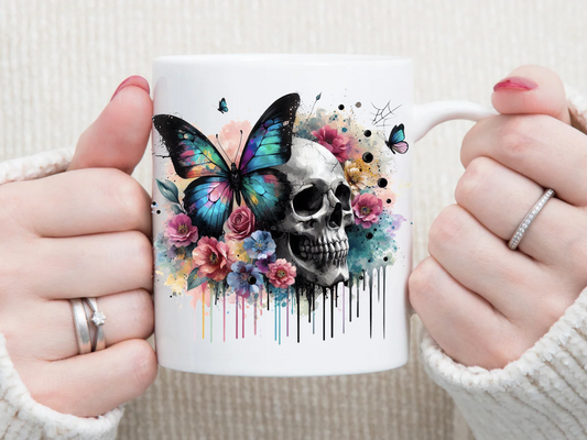 Skull Butterfly 11 oz Mug 2Face Graphics