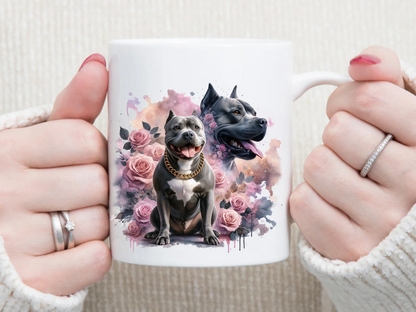 Grey pitbull 11 oz Mug 2Face Graphics