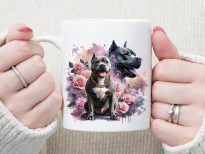 Grey pitbull 11 oz Mug 2Face Graphics