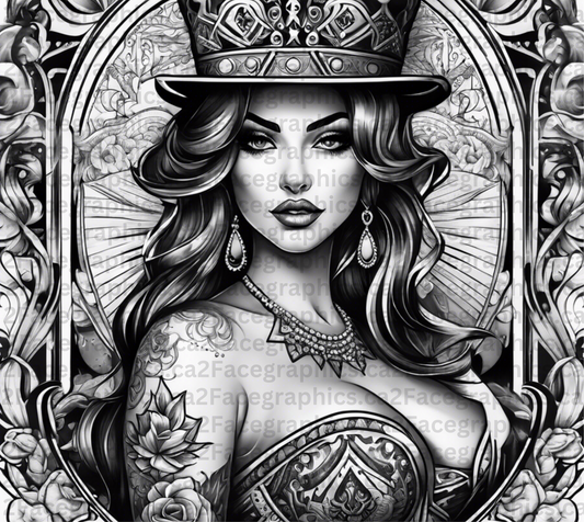BW sugar skull girl with hat WRAP 2Face Graphics