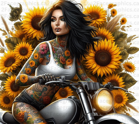 Tatoo girl with sunflowers tattoo sunflowers WRAP 2Face Graphics