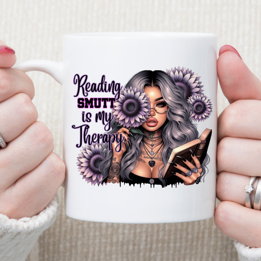 Reading SMUTT Is My Therapy 11 oz Mug 2Face Graphics