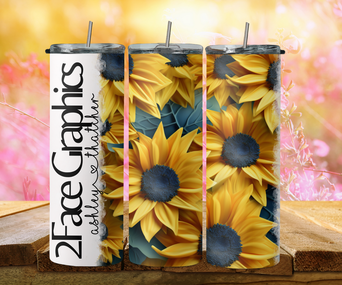 3D green center sunflower 2Face Graphics