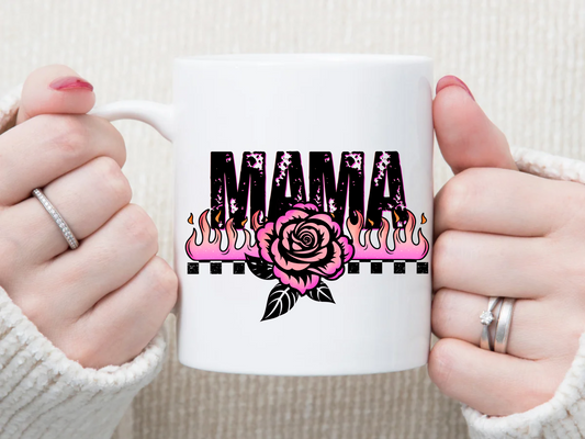 MAMA Pink Rose 11 oz Mug 2Face Graphics