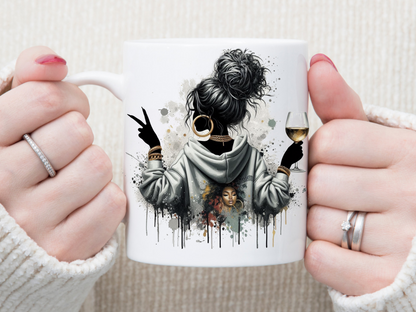 Messy Bun 11 oz Mug 2Face Graphics