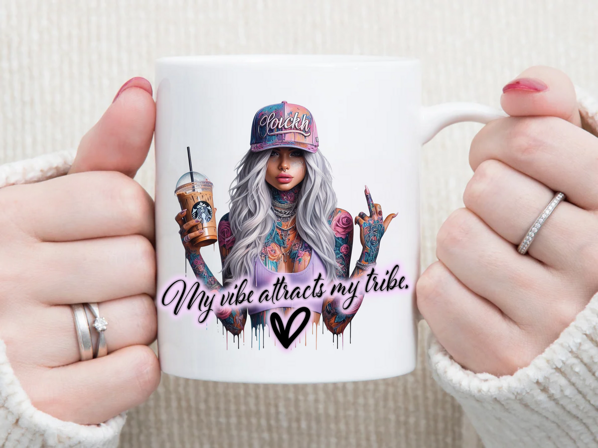My Vibe ATTRACTS My Tribe 11 oz Mug 2Face Graphics