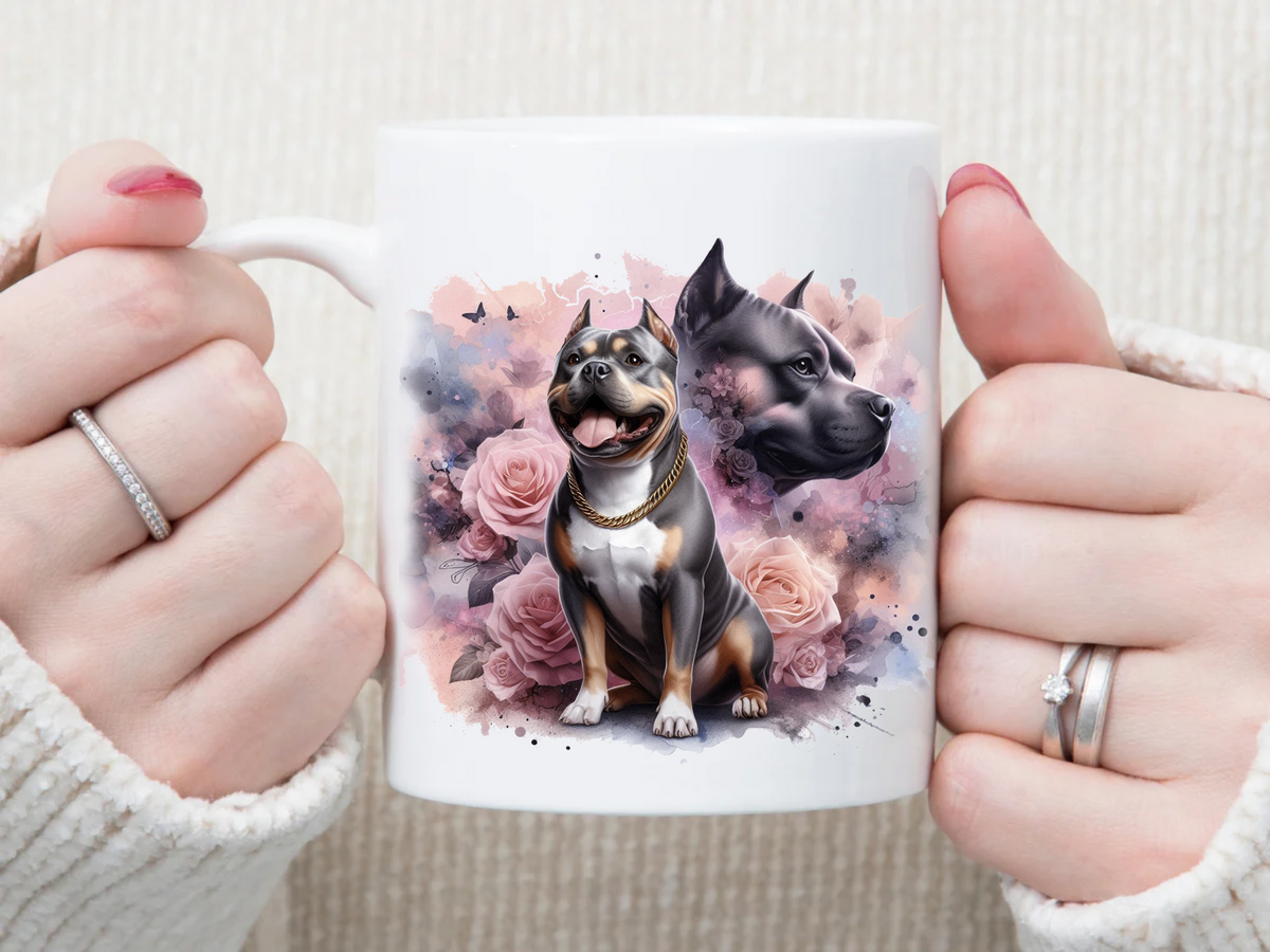 pitbull silhouette 11 oz Mug 2Face Graphics