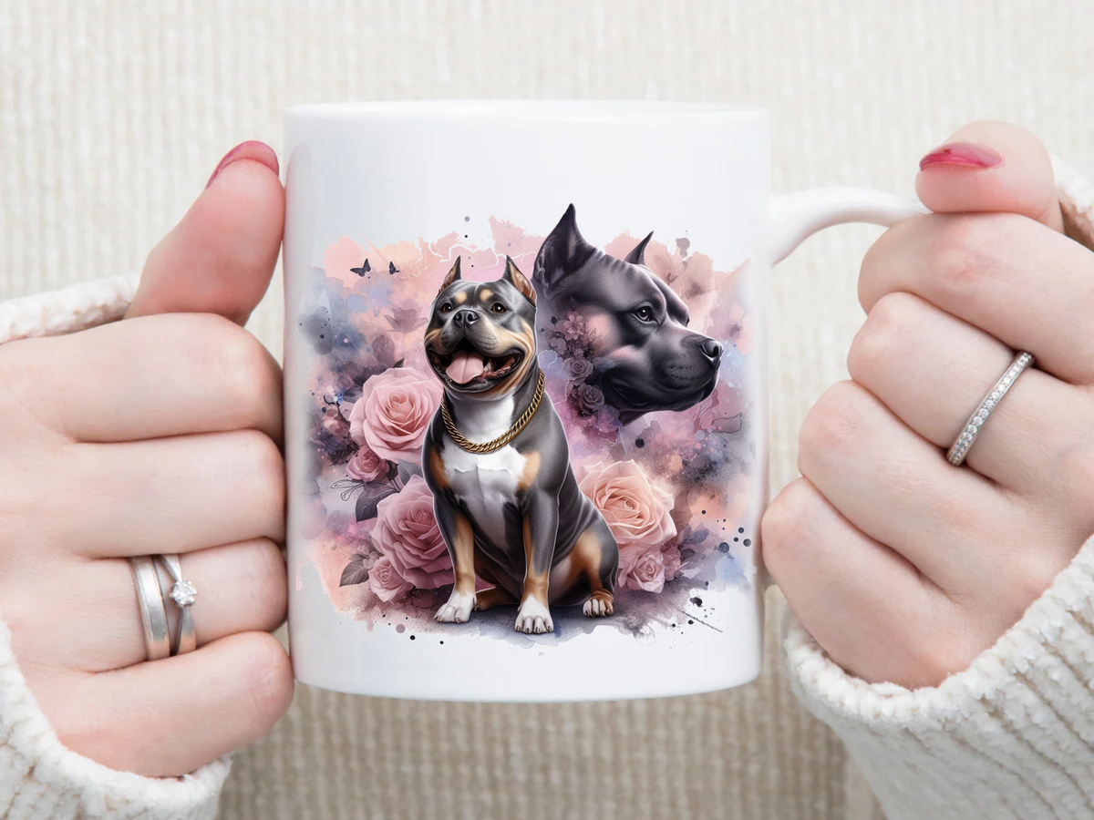 pitbull silhouette 11 oz Mug 2Face Graphics