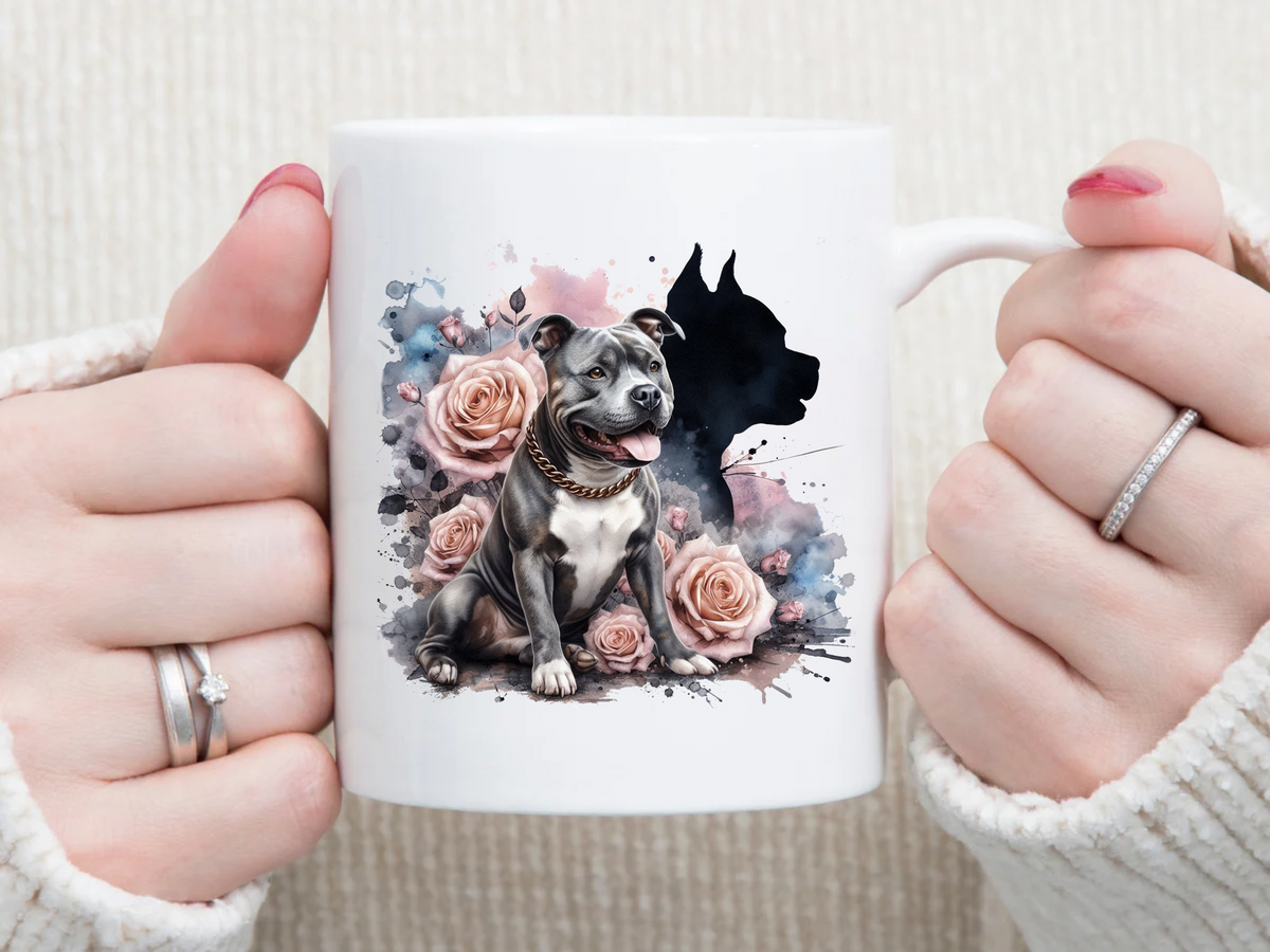 pitbull silhouette 11 oz Mug 2Face Graphics