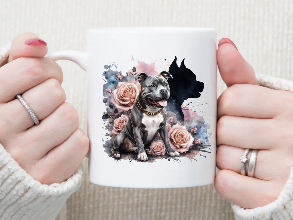 pitbull silhouette 11 oz Mug 2Face Graphics
