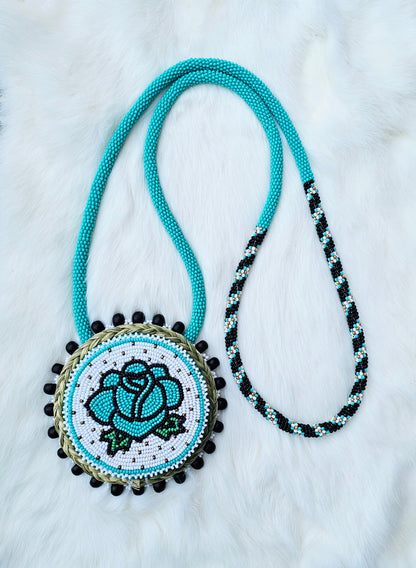 Turquoise rose medallion spinner blue led 2Face Graphics