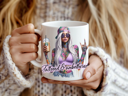Tattooed and Unbothered 11 oz Mug 2Face Graphics